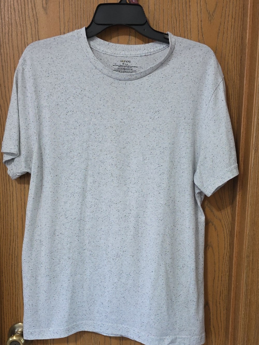 Alfani Men's Light Gray Speckled Crewneck Tee